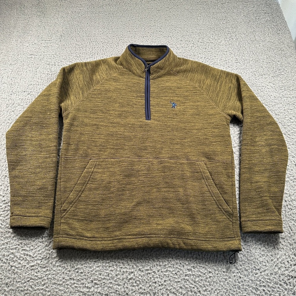 Bonobos‎ Sweater Men's Olive Small Polyester Half Zip Fleece Pullover